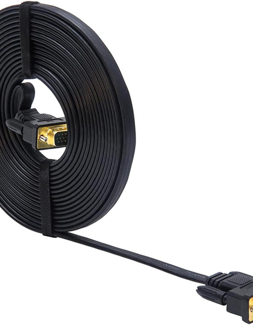 Load image into Gallery viewer, 5M Ultra Thin Flat Type Computer Monitor VGA Cable Standard 15 Pin Male to Male Connector SVGA Wire 16 Feet - Black
