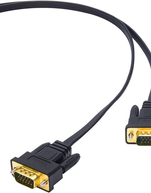 Load image into Gallery viewer, 5M Ultra Thin Flat Type Computer Monitor VGA Cable Standard 15 Pin Male to Male Connector SVGA Wire 16 Feet - Black
