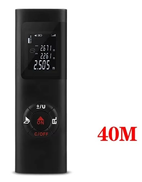Load image into Gallery viewer, SmartMeasure 40M/60M Mini Laser Distance Meter – USB Rechargeable Handheld Rangefinder for Accurate Measurements

